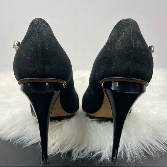 Elisabetta Franchi | black suede heels 38 front platform look - Picture 3 of 9